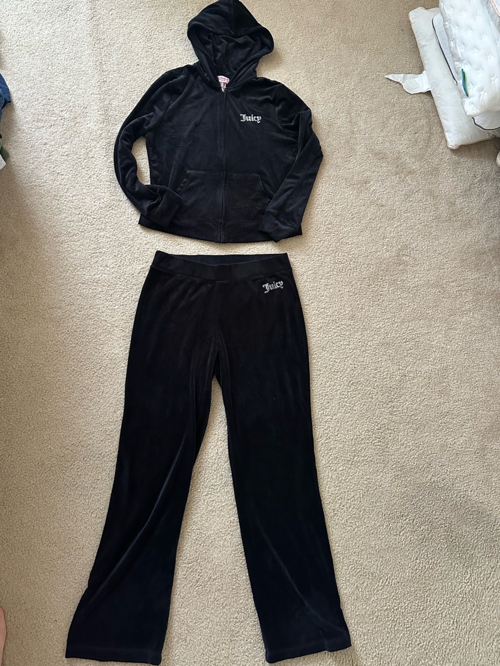 Juicy Couture Black Velour Lounge Set
